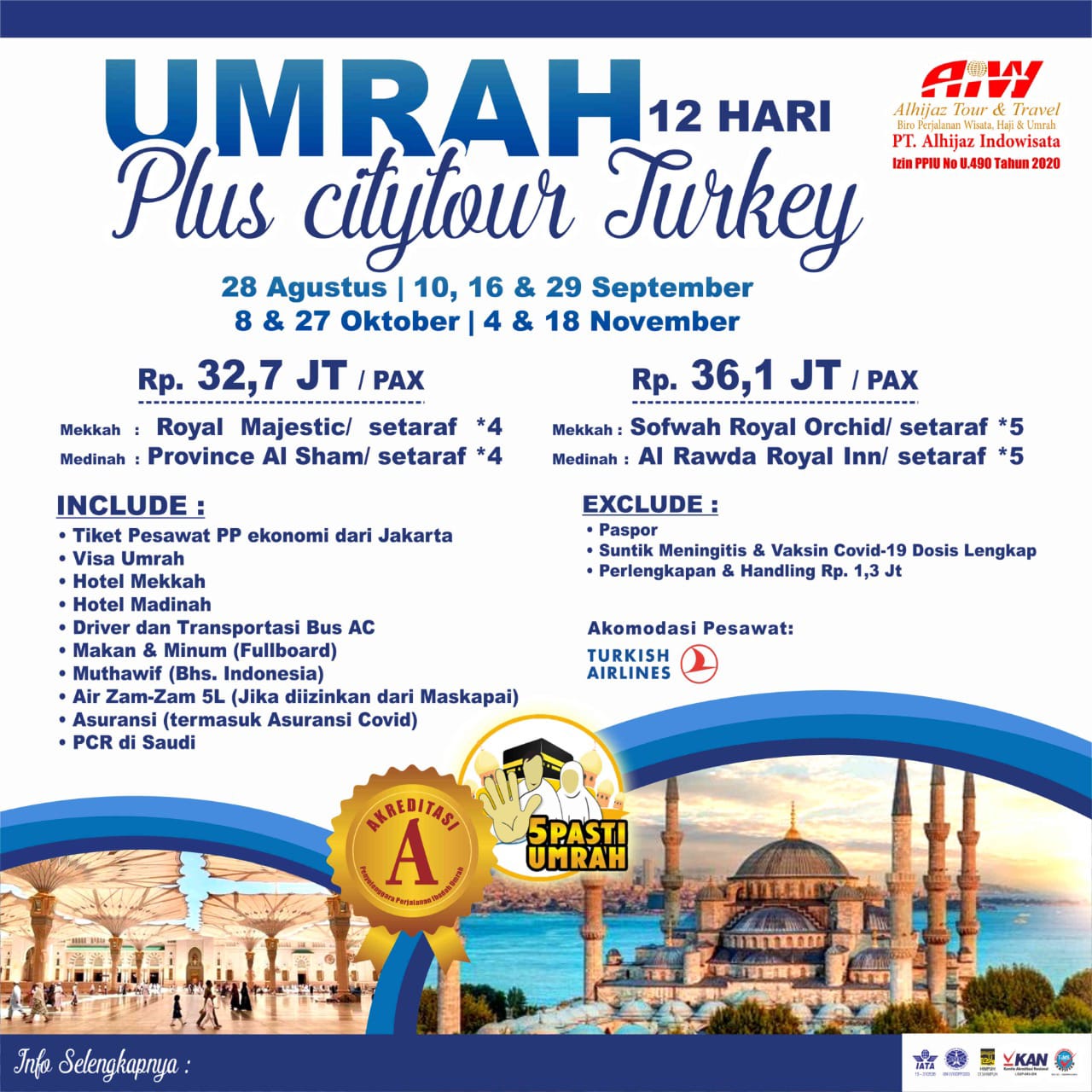Paket Umrah Plus CityTour Turkey