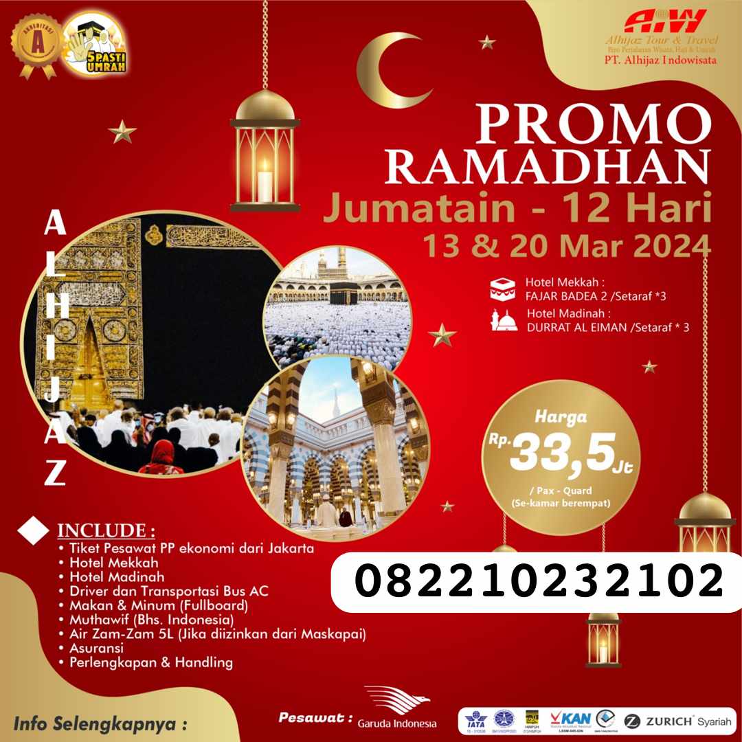 Promo Umroh Ramadhan 2024 / 1445 H Jum’atain 12 hari